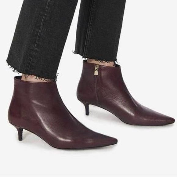 Anine Bing Shoes - ANINE BING Stella Ankle Boot Burgundy Size 40